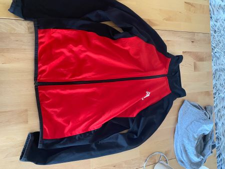 Adidas Fleecejacke, rot/schwarz
