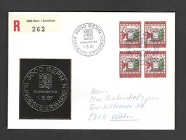 FDC Einschreiben Pro Patria Viererblock 1967