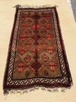 Baluch Alter Teppich 190x107cm handgeknüpft sauber defekt