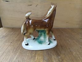 Vintage Pferde-Figur, Keramik, Pferd mit Fohlen