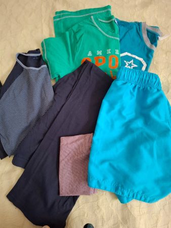 6 tlg Pyjama + 2 Pyjama Oberteile  158/164 TCM Blau Badehose