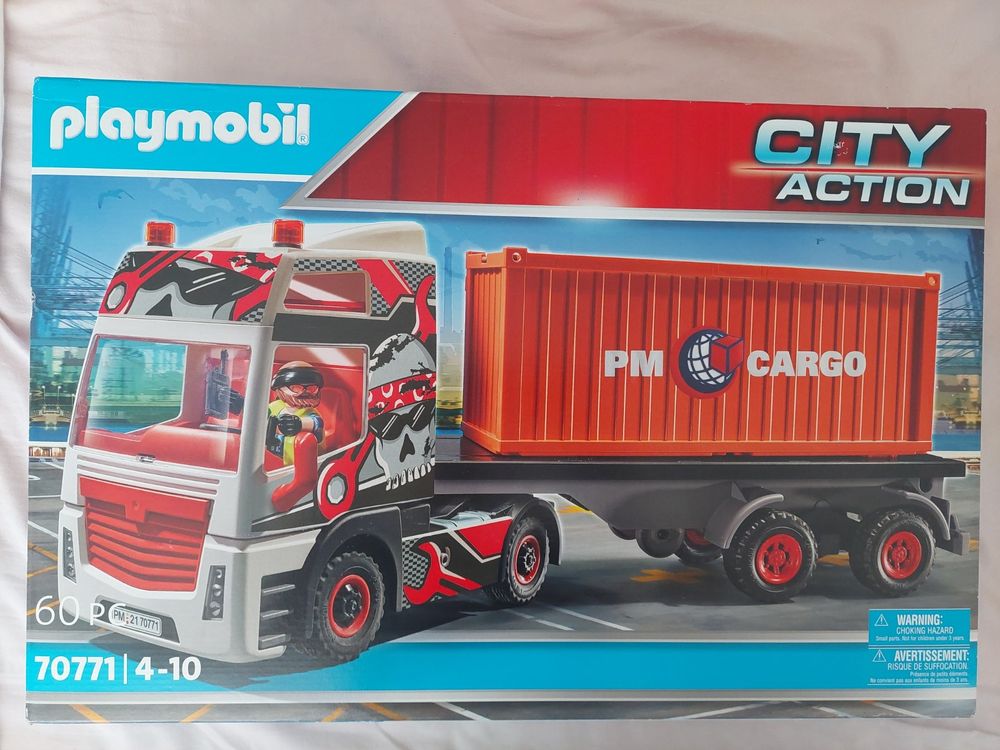 Playmobil City Action 70771 - Camión con contenedor de carga, compatible con RC, para niños a partir de 4 años : PLAYMOBIL