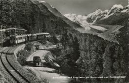 Bernina - Bahn   GR  und Oldtimer  mit Morteratsch