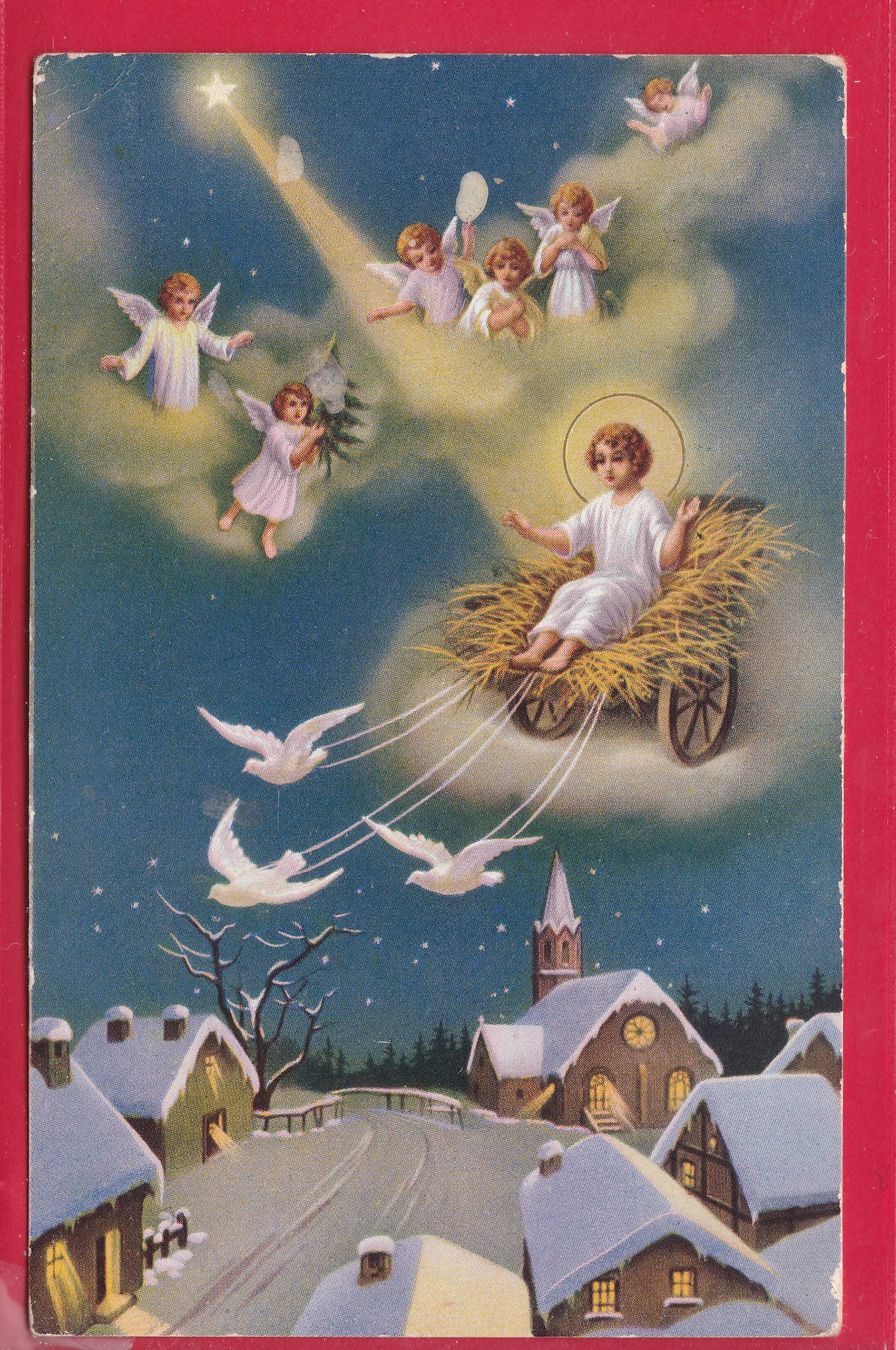 Cartoline postali: ENGEL - WEIHNACHTSKARTE, 21.12.1940 – Usato da Oberrieden venduto da Gebirgsstelze