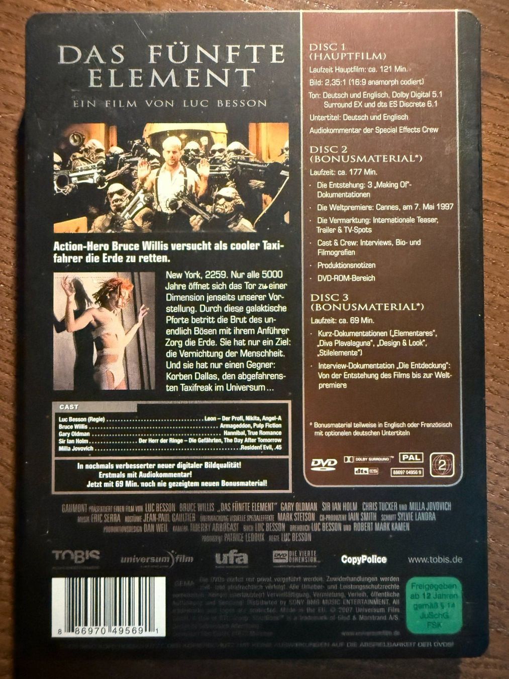 Tutti i DVDs: Das fünfte Element - Seelbook – Usato da Zürich venduto da FilmFreunde 1