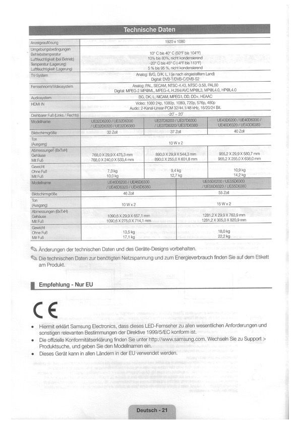 Samsung Fernseher: Fernseher 44" SAMSUNG – Gebraucht aus Schinznach Bad von curtis0 5
