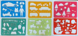 Zeichenschablonen Set mit 6 Schablonen Fahrzeuge Baustel Nr1