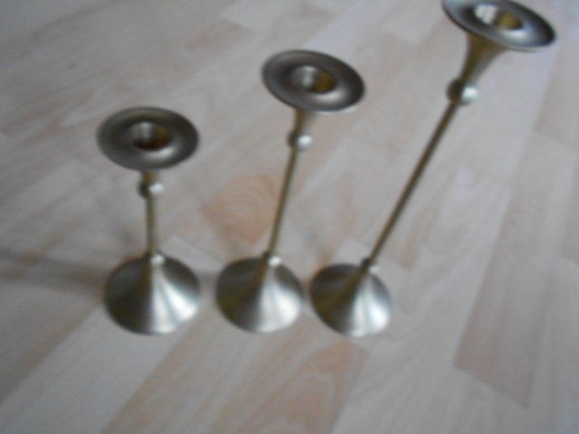 Portacandele: 3 Kerzenständer Messing 25 /20/ und 15 cm – Usato da Flühli LU venduto da primula-47 2