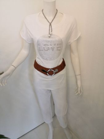 🤩STREET ONE T-SHIRT WEISS MIT STRASS-LOVE