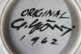 GUTSAV SPÖRRI, OBSTSCHALE MIT PFERDEN, DATIERT 1962.