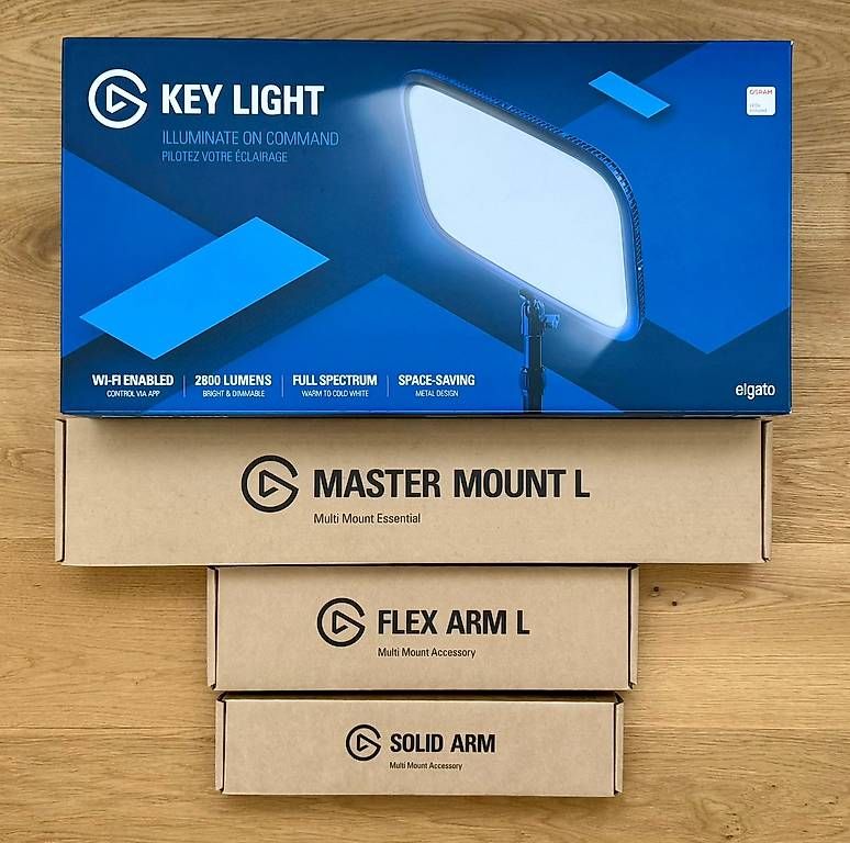 Wandhalterungen: 2 x Elgato Key Light Set & Master Mount, Flex Arm, Solid Arm – Gebraucht aus Sattel von ErikCs