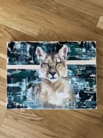 löwe Portrait auf Leinwand, neuwertig.