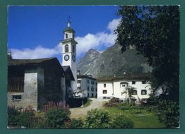 Sils im Oberengadin, idyllische Dorfpartie, 1994, gelaufen