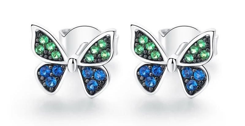 Orecchini pendenti & Orecchini a lobo: silber ohrstecker mit schmetterling – Nuovo e nell'imballaggio originale da St. Gallen venduto da yatoot26