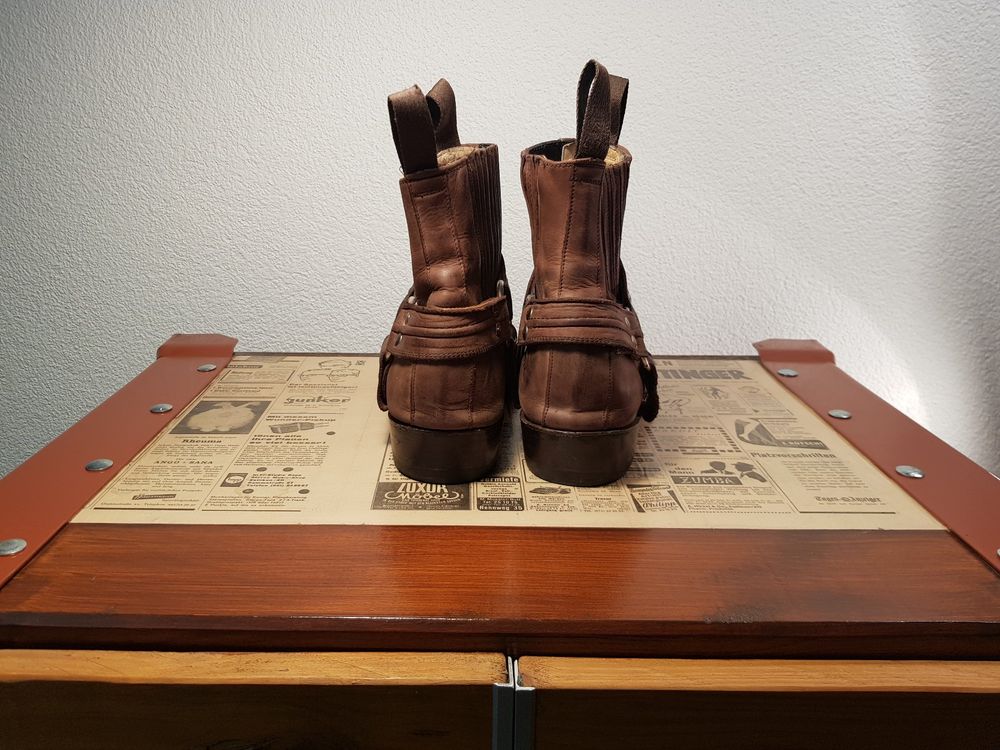 Herren Leder Stiefeletten Biker Boots Mezcalero, Grösse 42 (D