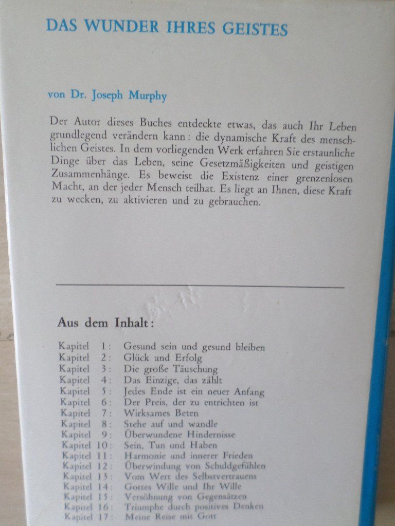 Bücher: Das Wunder Ihres Geistes / Dr. Joseph Murphy – Gebraucht aus Liestal von man_7bt6 1