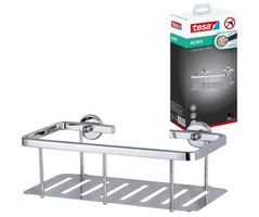 tesa ALUXX Duschablage, Aluminium, verchromt, Klebelösung