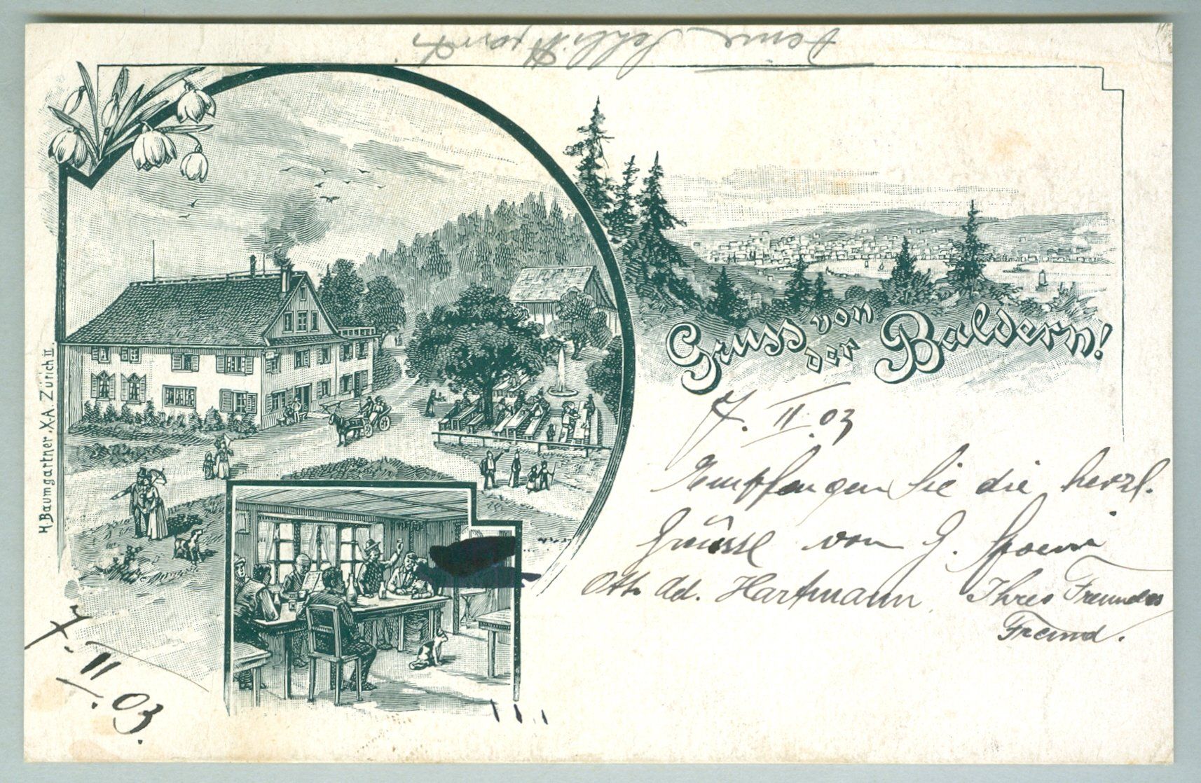 Cartoline postali: 1903 Schweiz AK Kt ZH – Usato da Zürich venduto da yago-rot