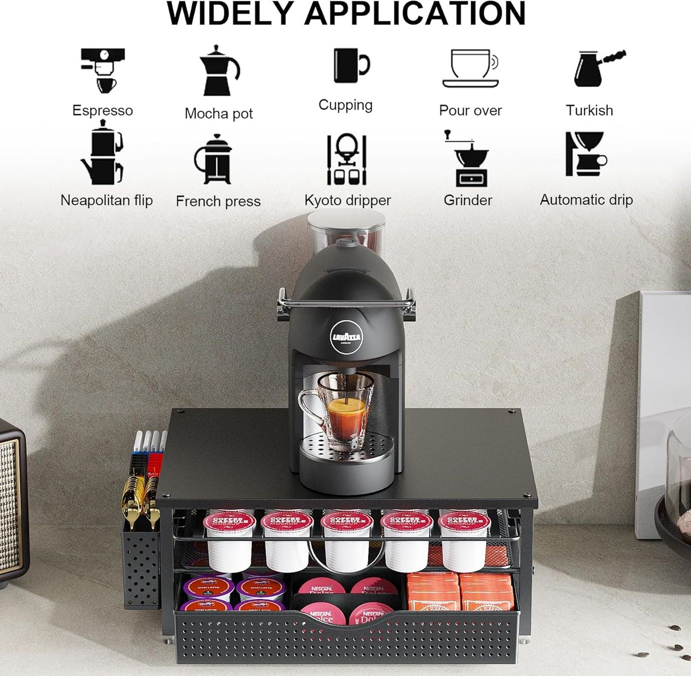 Macchine per caffè & Macchine per espresso: Kaffeekapselhalter Schwarz 2 Etagen Organizer – Nuovo e nell'imballaggio originale da Suhr venduto da SchnapperCH 7