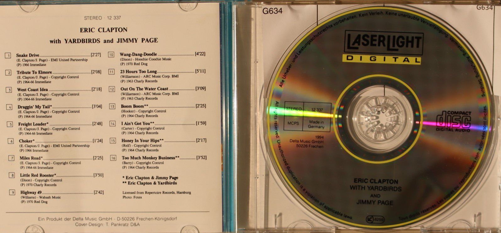 CD: Eric Clapton, With Yardbirds And Jimmy Page – Usato da Luzern venduto da CONTENTI 1