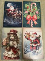 4 nostalgische Weihnachtskarten Christmas Cards neu