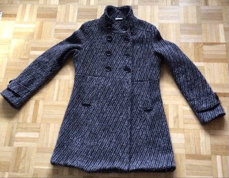 Wintermantel, Gr. 38, Street One, Schwarz Grau