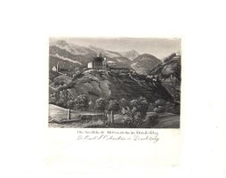 Ortenstein  Aquatinta von Isenring sehr selten