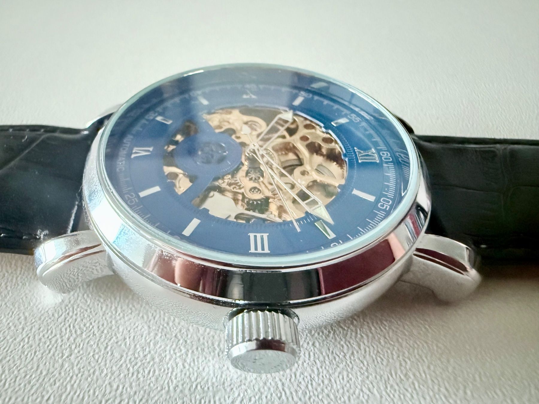 Orologi: ORKINA Automatic Skeleton 44mm - Blue dial - Black strap – Nuovo (secondo la descrizione) da Le Mont-sur-Lausanne venduto da LycaGallery 4