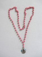 ETTIKA - Hippie Kette rosa mit Peace-Anhänger