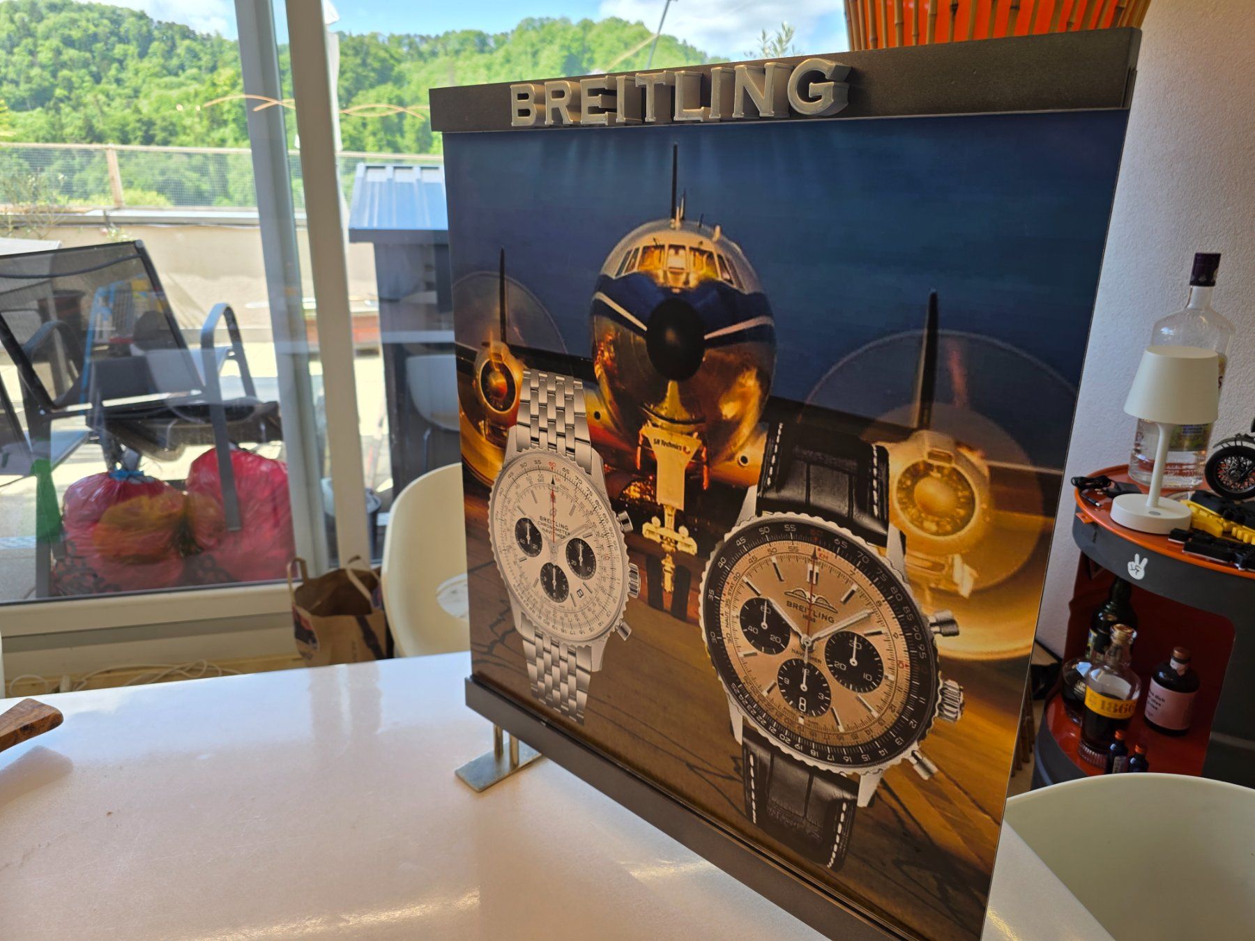 Bentley Insegne: ORIGINAL BREITLING WERBEAUSSTELLER/WANDBILD – Usato da Winterthur venduto da Navitimer 4