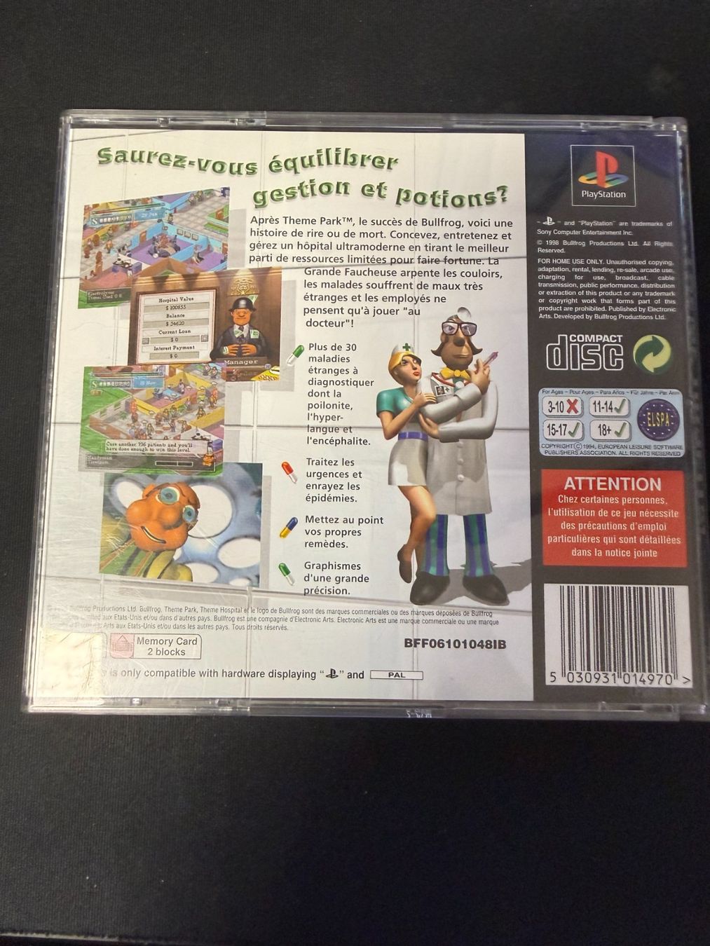 Sony Giochi: Theme Hospital - PS1 – Usato da Pont-de-la-Morge venduto da Darfal 2
