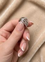 Ring  925 er pure Silber mit Zirkonia Steinen modern