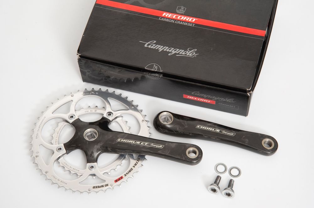 Roue à Chaîne Campagnolo Record FC-RE039 39 Dents - Compatible 9 Et 10 Vitesses, Couleur Noire, Aluminium, Neuve