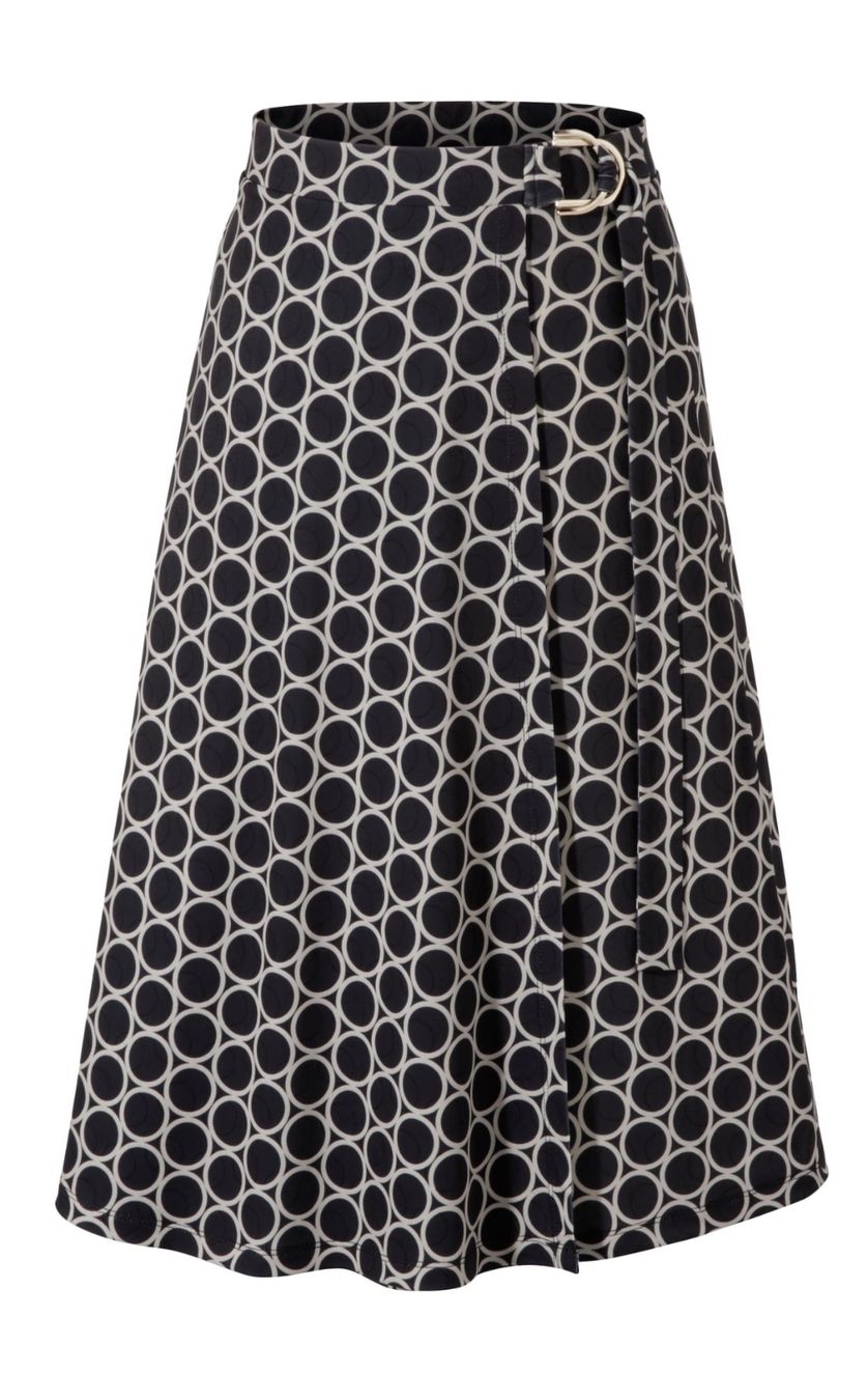 Gonne: Jupe portefeuille ANISTON Selected, navy/beige, taille 42 – Nuovo e nell'imballaggio originale da Genève venduto da OnSale 1