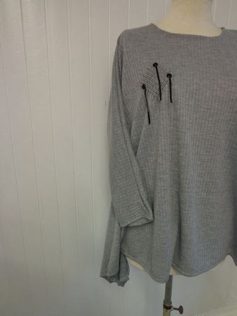 Pull asymétrique jersey Gris UNIQUE