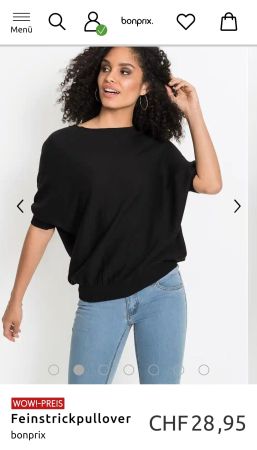 Shirt/Top Feinstrick kurz,Bonprix Bodyflirt, Gr. 40/42