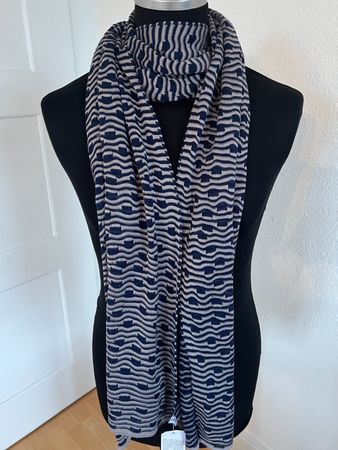 Colora Schal, Dunkelblau/Grau, NEU