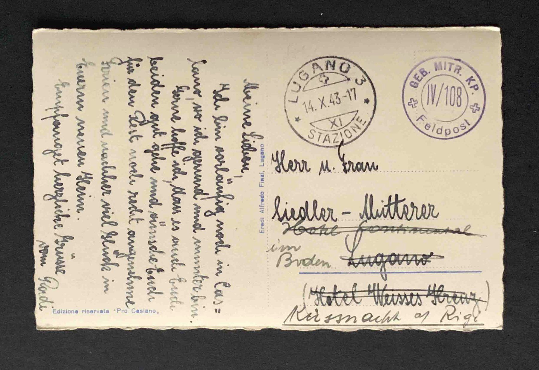 Cartoline postali: AK Caslano Lago di Lugano Feldpost – Usato da Goldau venduto da artelier1 1