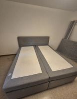 boxspring bett Grau