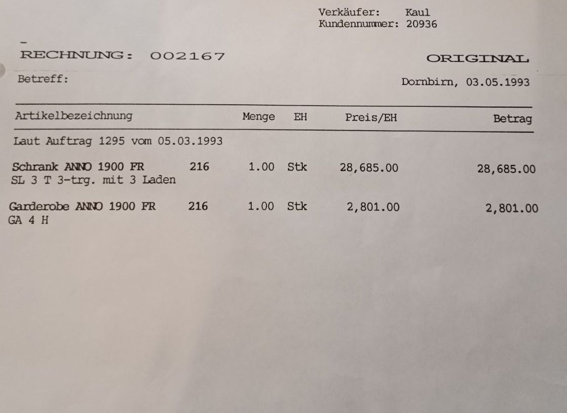Armadi: Schrank  Anno 1900 – Usato da Gutenswil venduto da Mercataro 2