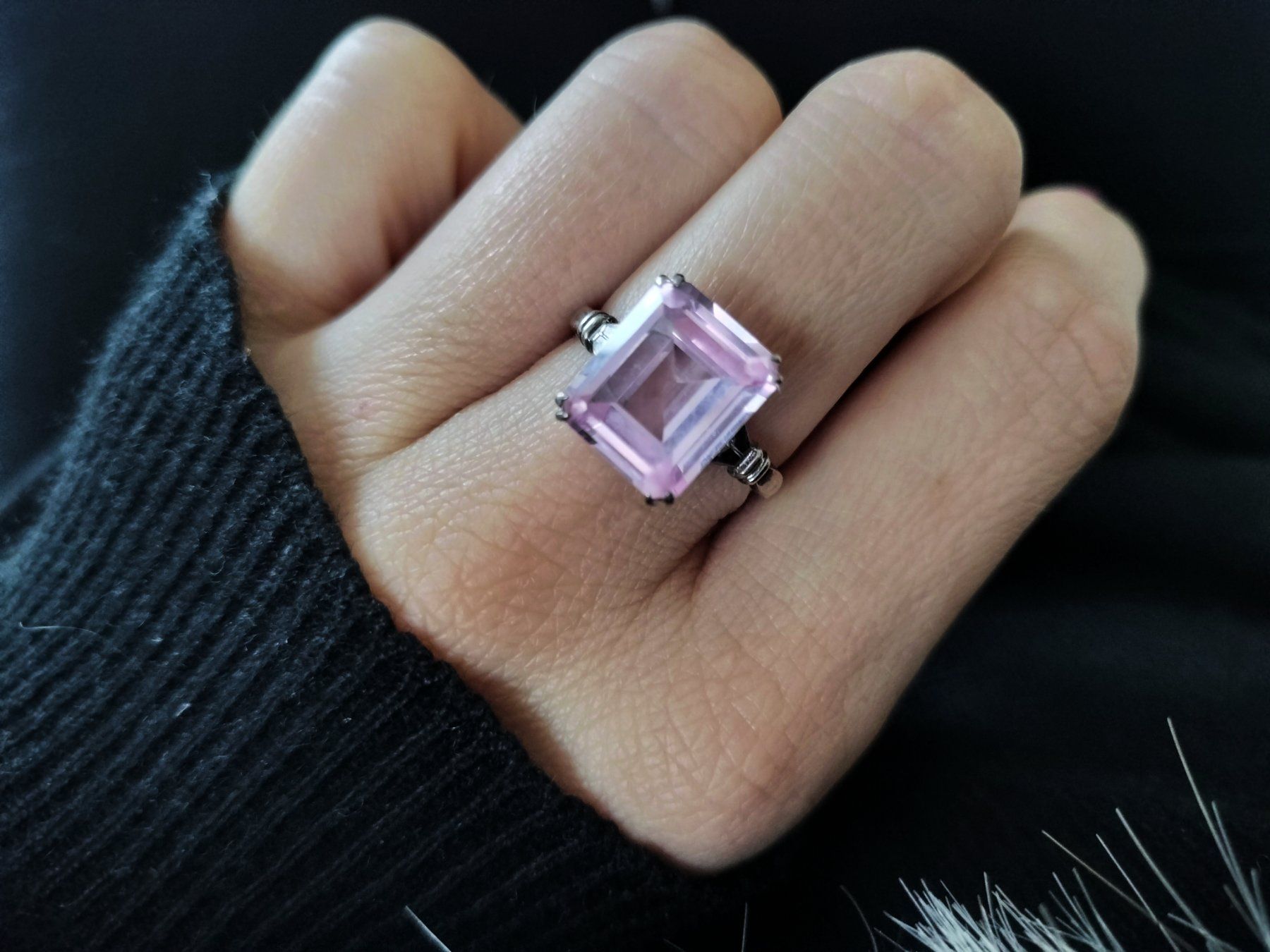 Anelli: Vintage Silber Ring mit Rosa Paste – Usato da schwyz venduto da larry91sz 4