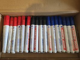 Edding 3000 Permanent Marker, Rot, Schwarz, Blau,  35 Stk