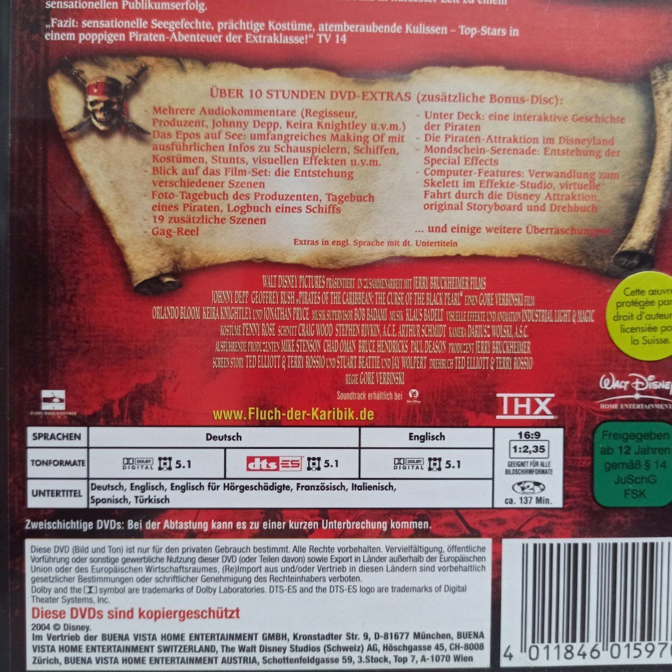 Tutti i DVDs: Fluch der Karibik [Special Edition] – Usato da Dübendorf venduto da kb86_MOVIE 2