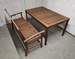 Gartentisch mit Bank aus Teakholz