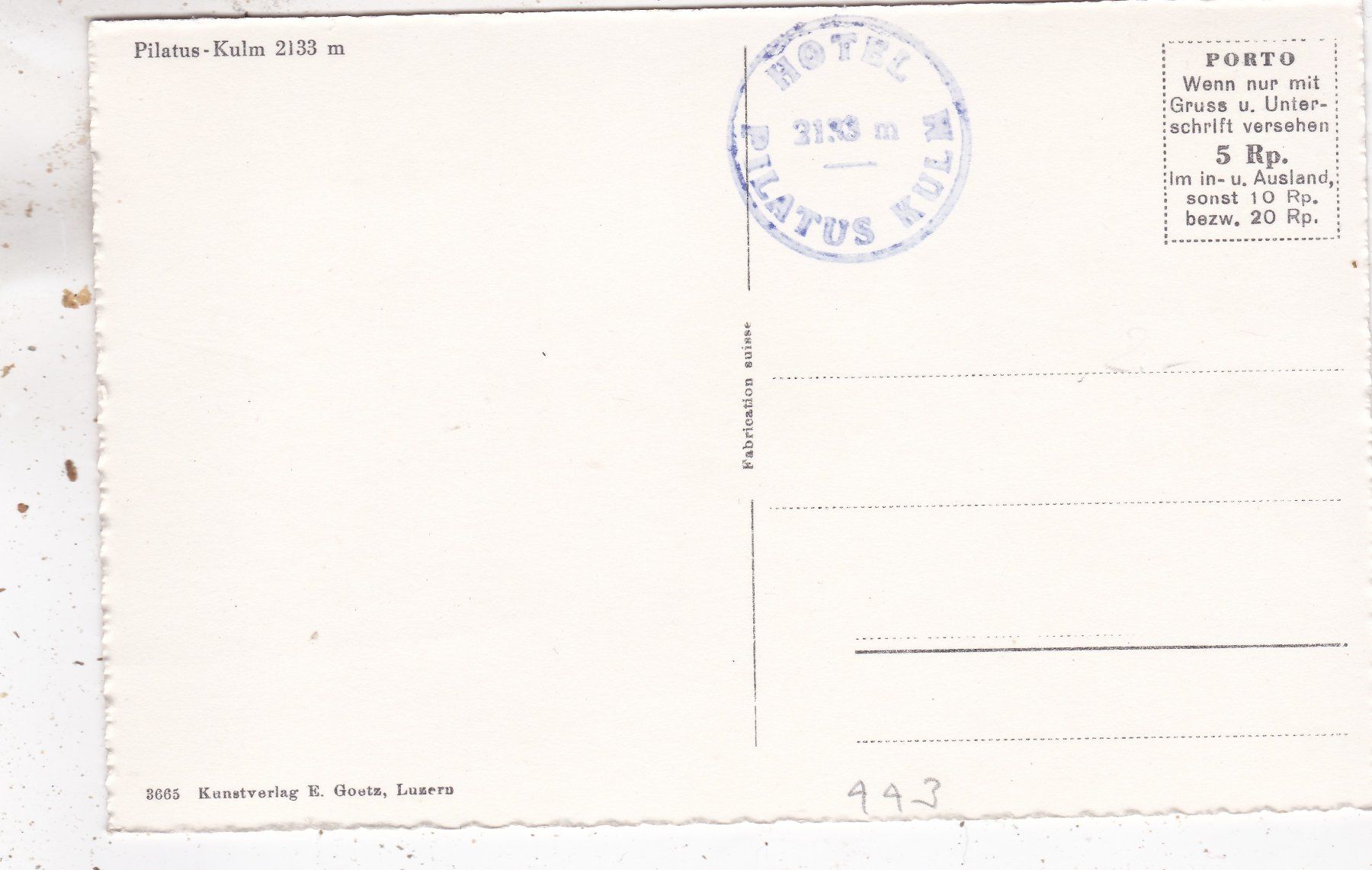Cartoline postali: Pilatus Kulm – Usato da Herisau venduto da Lisegrat2008 1