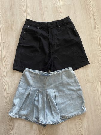 2x Damen Shorts Jeansrock schwarz Grösse S/M