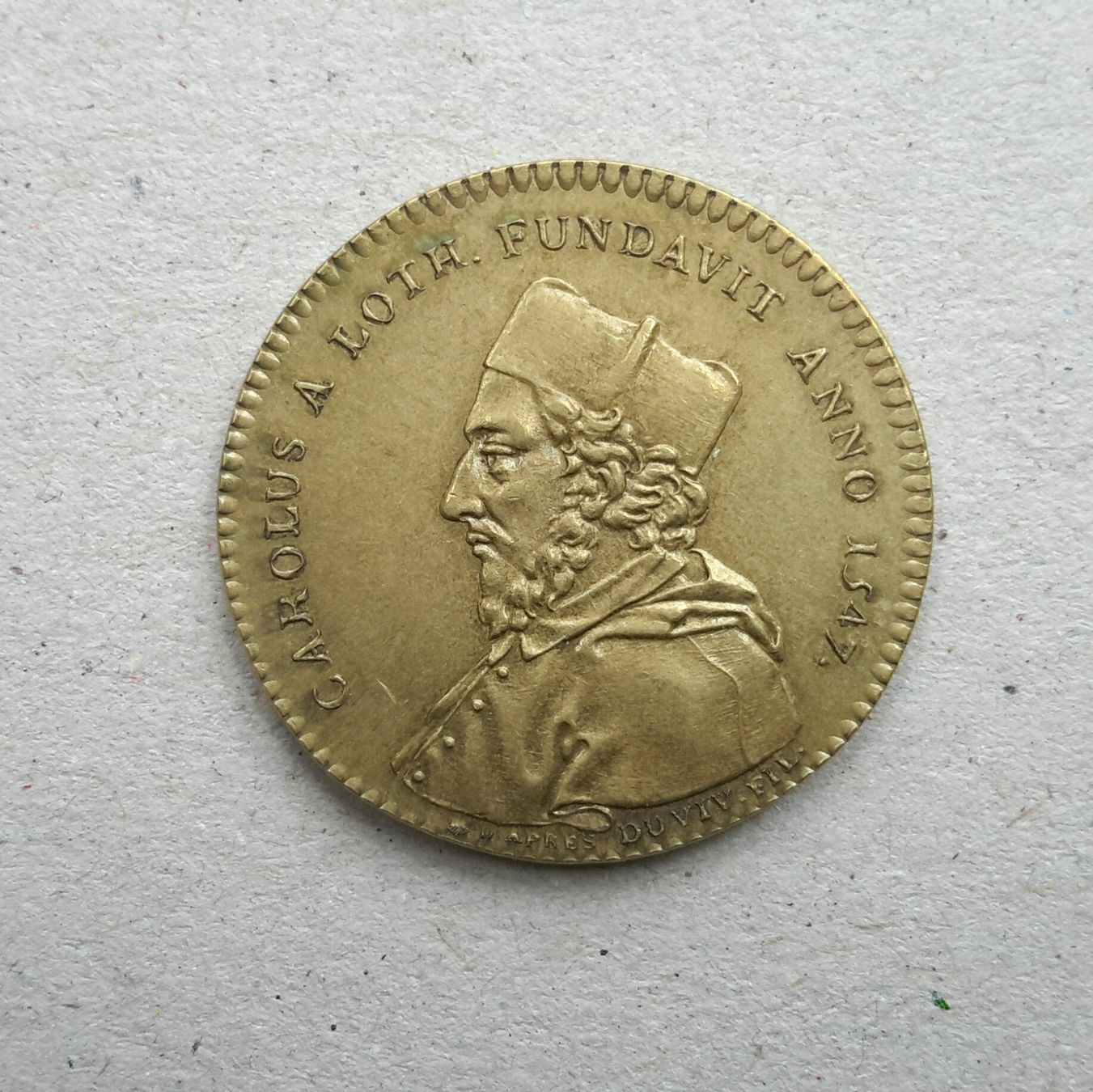 Medaglie: Jeton , Messing , 1756 , Universitas Remensis . – Usato da Burgdorf venduto da Olli.34
