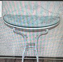 Vintage : Hübscher Beistelltisch, Wandkonsole  Metall/Glas