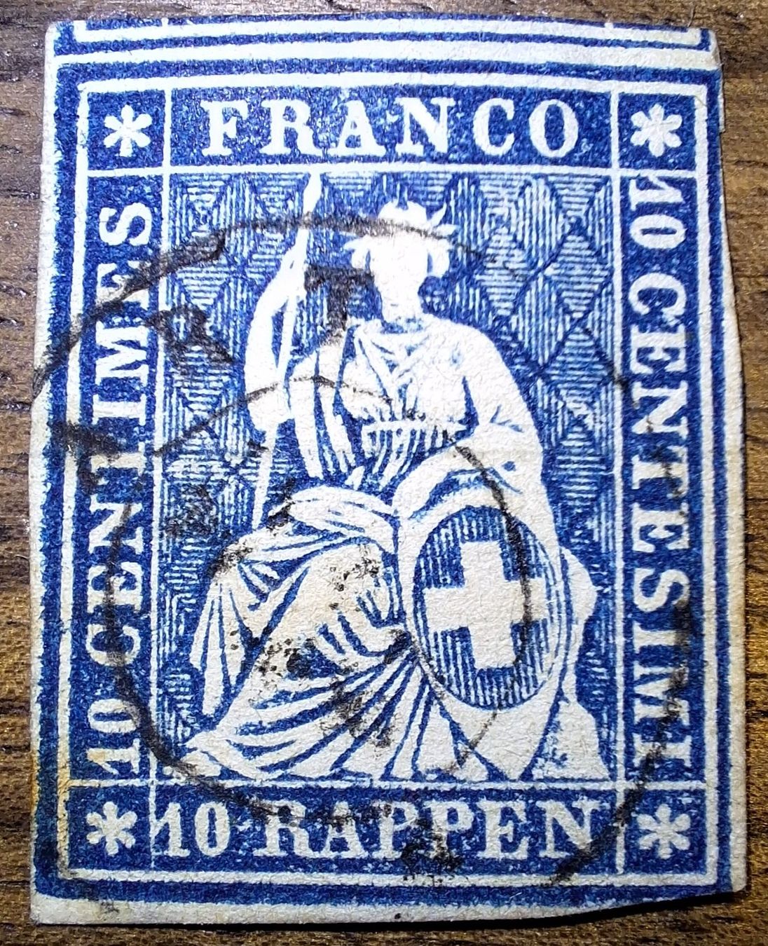 Tutti i francobolli: Strubel 23G Kat. 40.- ++ – Usato da Balgach venduto da SIMEON27