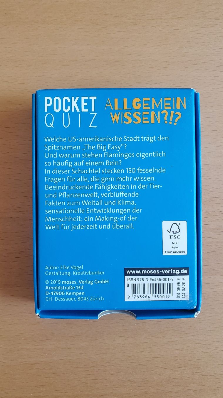 Jeux: Pocket Quiz "Allgemein Wissen" – D'occasion à Winterthur par Vic_K24 1